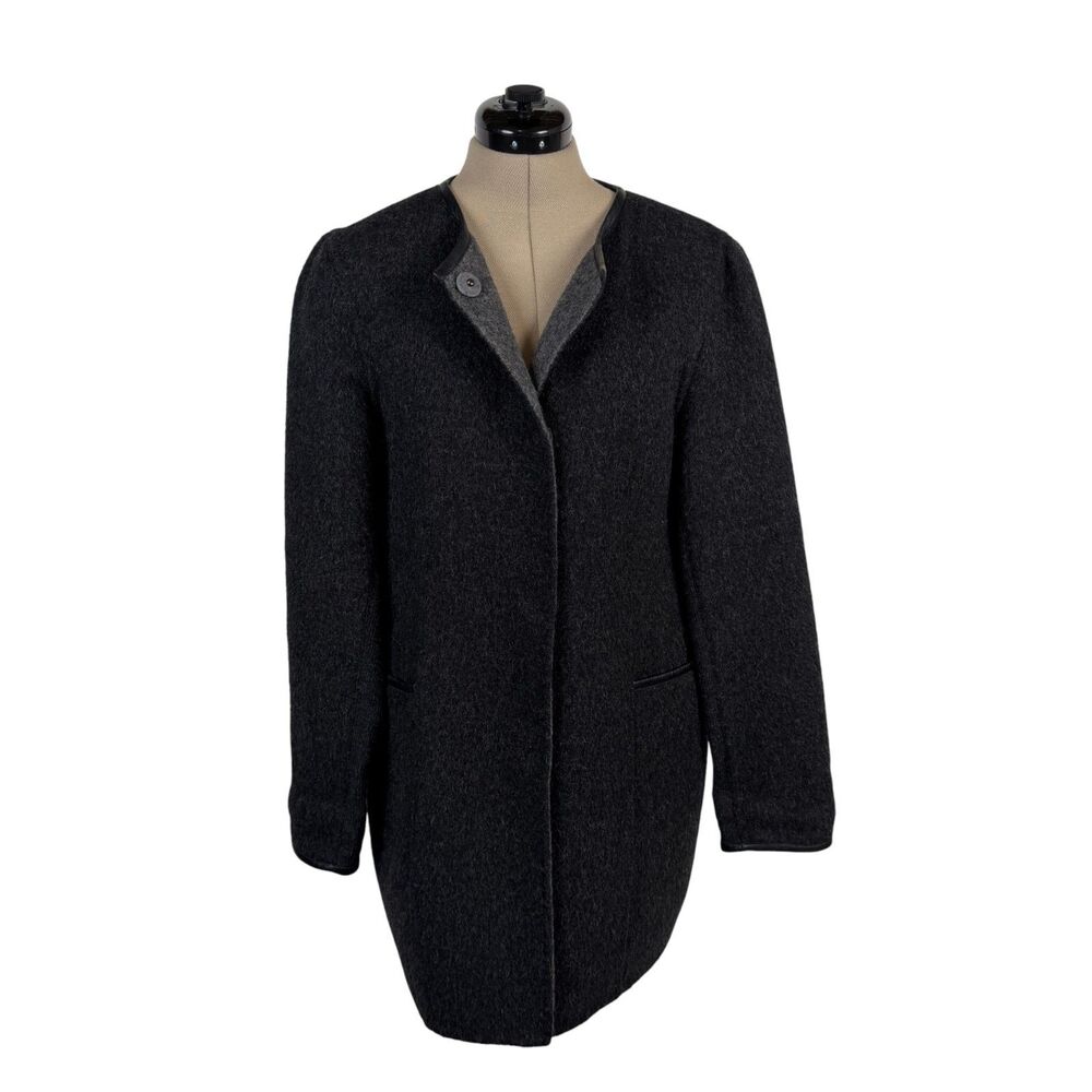 Katherine Kelly Alpaca Wool Coat Medium Dark Grey Classic Quiet Luxury Old Money